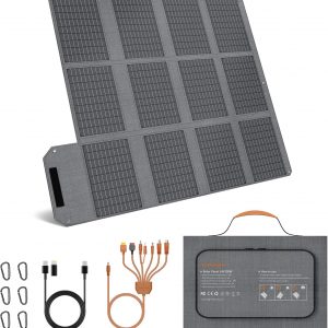 120W Portable Solar Panel, 19V Foldable Solar Charger with USB C USB A