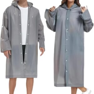 2 Pieces Rain Poncho, Reusable Rain Cape, Portable Eva Poncho,