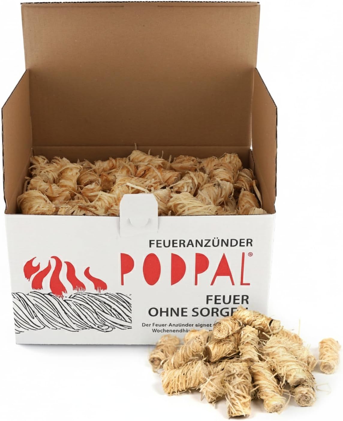 2 kg Ecological Firelighters | 200 Pieces in Wood Wool and Wax | for