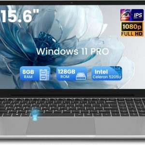 2026 Laptop PC 15.6 Inch Win11 Pro Celeron 5205U Laptop 8GB RAM 128GB