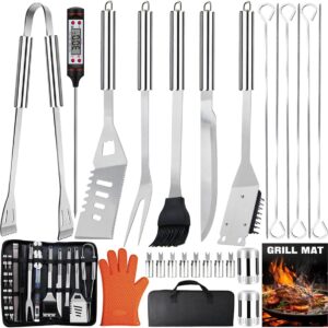 28 Pieces Set BBQ Accessories Professional Stainless Steel Utensils,