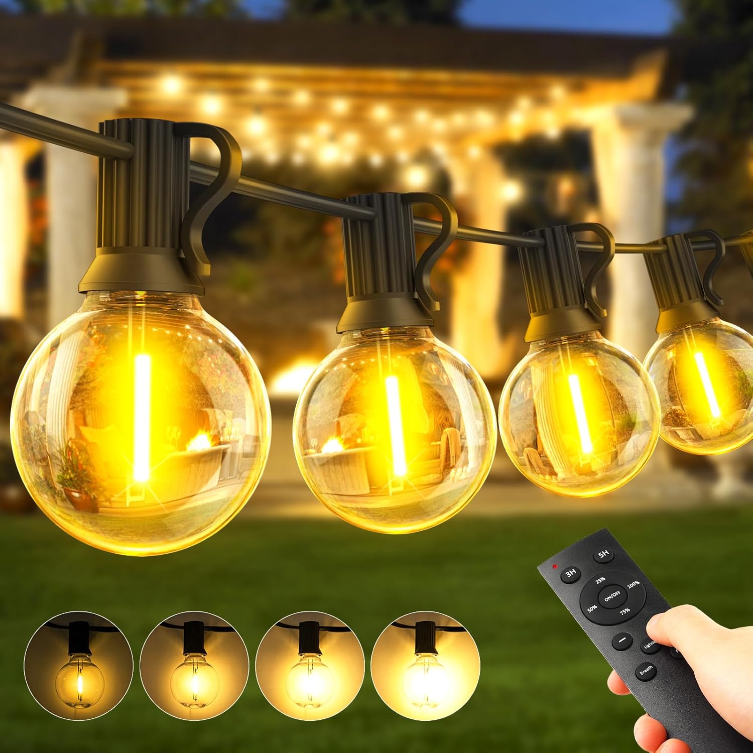 30 Metres Outdoor Garden Lights Chain – LED Light Bulbs Bright Gazebo
