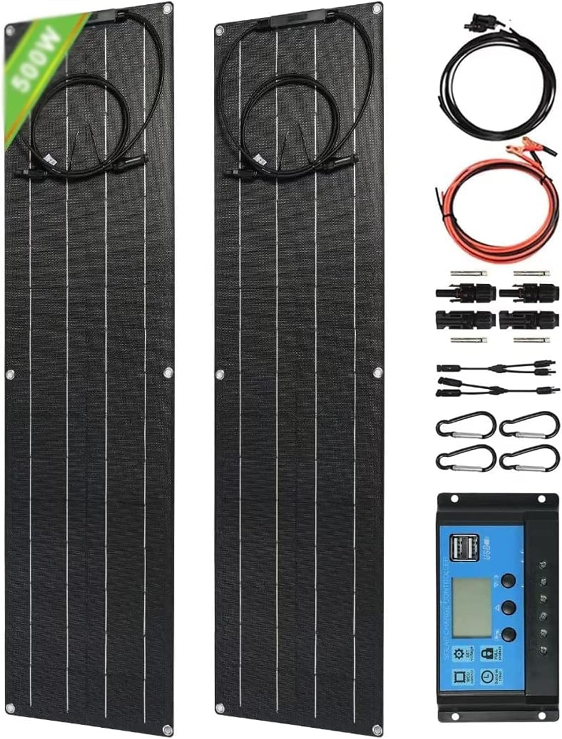 500 Watt Ultra Slim Solar Panel Kit ETFE 2X 250W 12V-24V with 40A