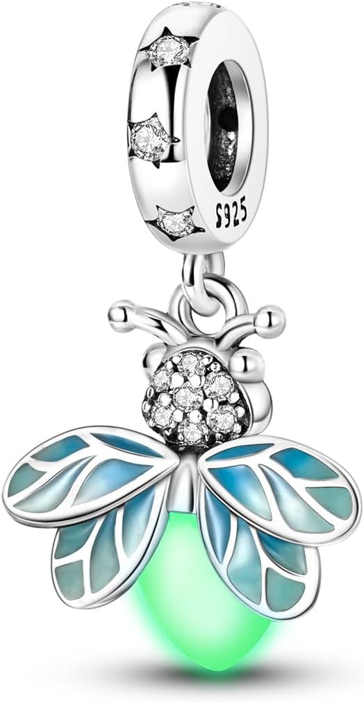 925 Sterling Silver Cubic Zirconia Dangle Charms for Pandora Bracelets