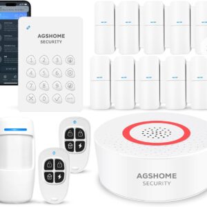 AGSHOME 15-Piece Wireless Home Alarm System with Wi-Fi & App