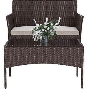 Arreditaly Garden Furniture Set Living Room Rattan 4 Seater with Table