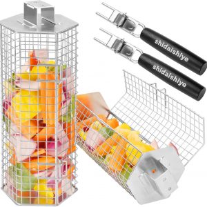 BBQ Basket, Basket with Removable Handle, Nestable, 304 Stainless