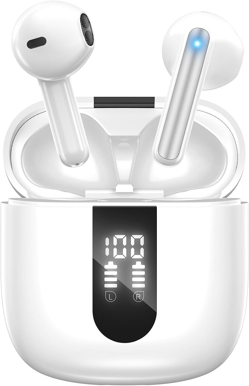 Bluetooth Headphones, Bluetooth 5.4 In Ear Stereo Earphones with 4 Enc