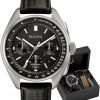 Bulova Men's Leather Strap Moon Watch