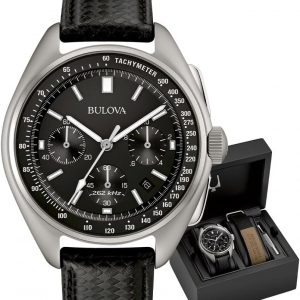 Bulova Men's Leather Strap Moon Watch