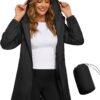 CMTOP Women's Waterproof Jacket, Lightweight and Foldable Rain Jackets