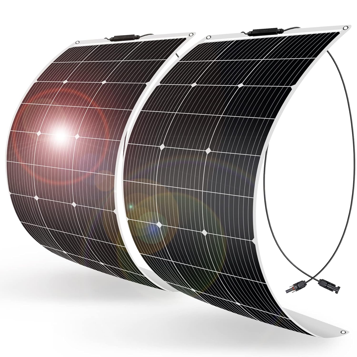 DOKIO 2PC Flexible Solar Panel 100W 18V (200W) Monocrystalline