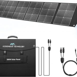 Ecosonique 300W Portable Solar Panel for Most Power Stations, Foldable