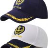 Embroidered Captain Hat with Anchor Adjustable Baseball Cap for