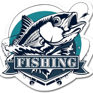 Finest Folia Retro Fish Sticker 10x9.2cm Car Boat Fishing Suitcase