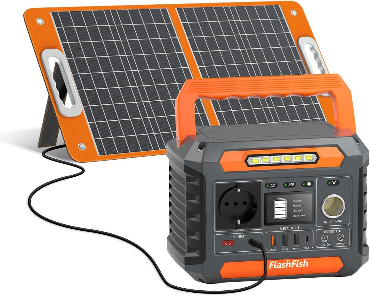 FlashFish 144.3Wh 60W Solar Panel Electric Generator, 200W Portable