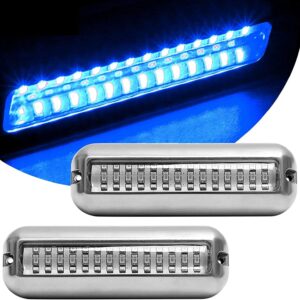 Greluma 2Pcs 42LED Underwater LED Lights for Marine Pontoons & Transom