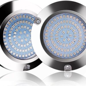 Greluma 2Pcs 90 LED Round Marine Pontoon Transom Light Stern Fishing
