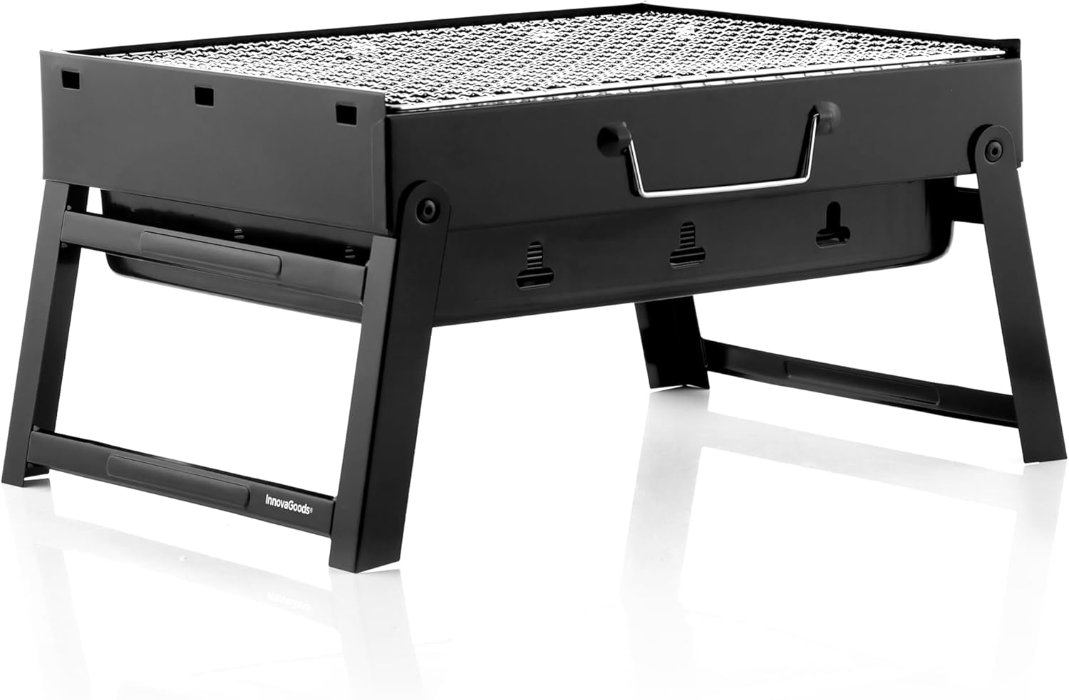 InnovaGoods® Portable Charcoal Barbecue, Folding Table and Easy to