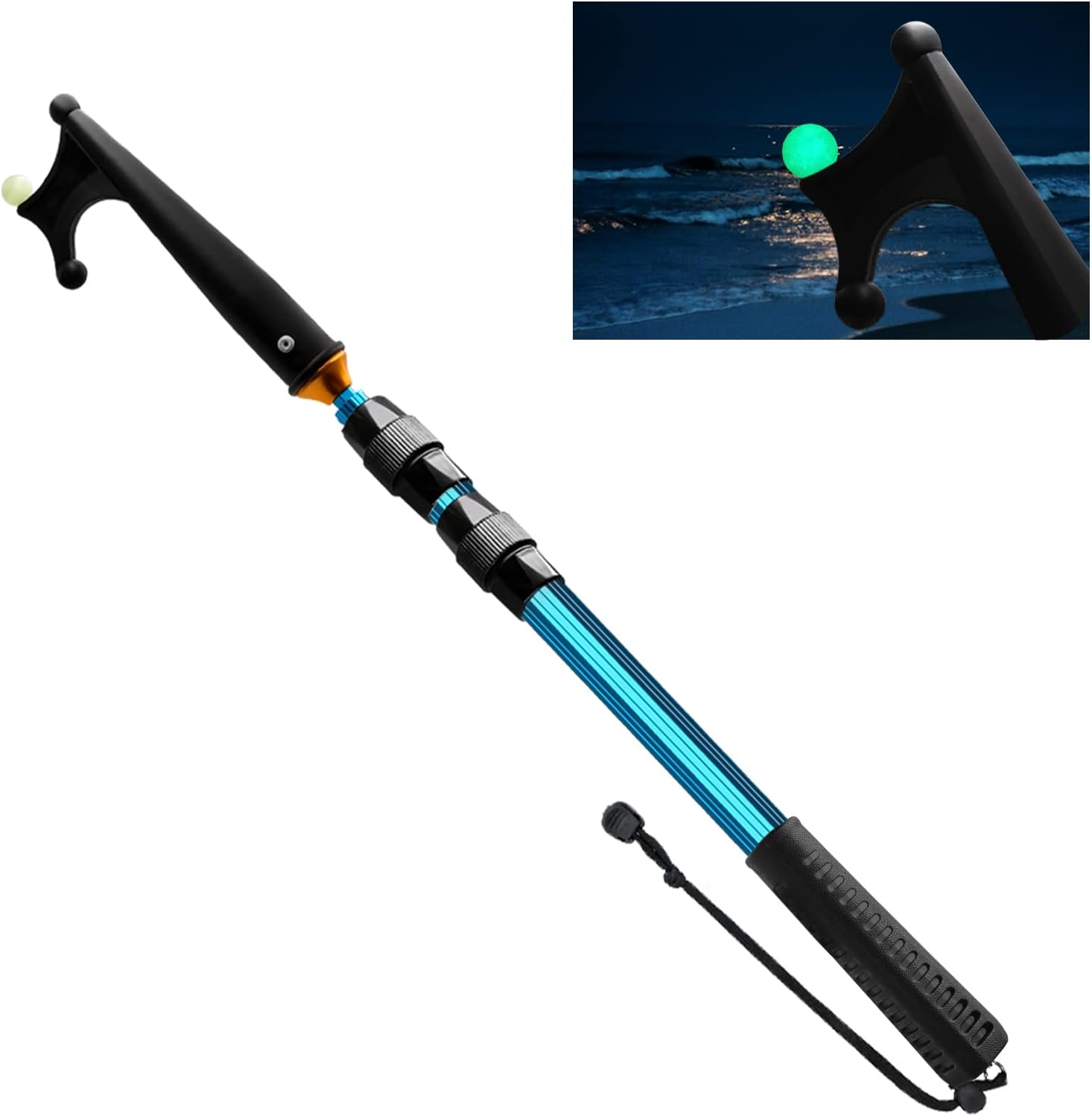 KOMCLUB Lightweight Aluminum Telescopic Boat Hook with Push Pole