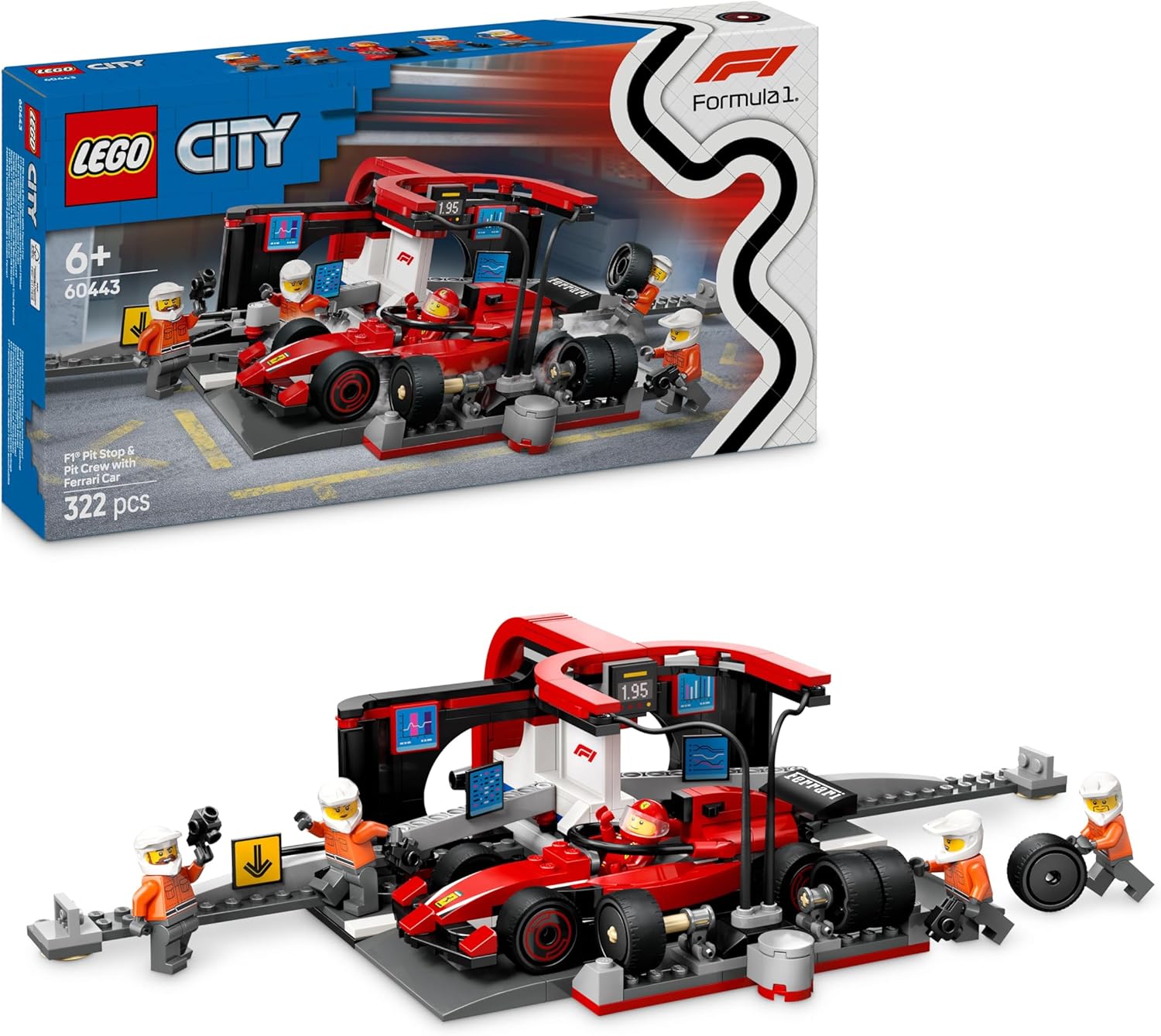 LEGO City Pit Stop and Mechanics with Single Seat Ferrari F1 –
