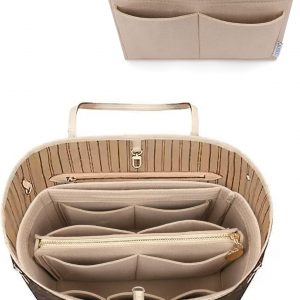 LEXSION Felt Bag Organizer Insert Zipper Tote Bag Shaper Fit Speedy