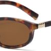 LJCZKA Retro Oval Sunglasses for Women Men Small Rectangular