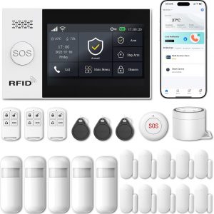 LWOHSI Home Security System, GSM WiFi Wireless Alarm System, 4.3"