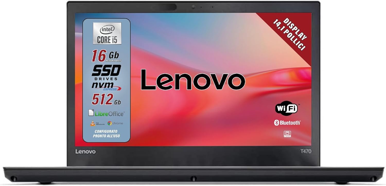 Lenovo, Intel Core i5 Laptop PC Ready to Use with Libre Office