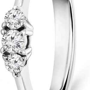 MIORE Women's Trilogy Ring with Brilliant Cut Diamonds Ct. 3.8 mm 18