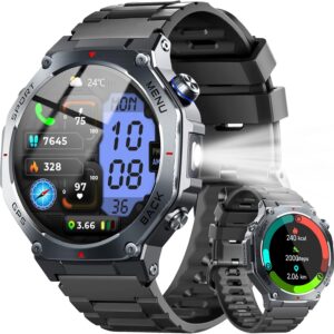 Men's GPS Smartwatch, 1.43 Inches AMOLED Military Smartwatch with
