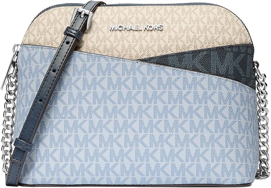 Michael Kors Jet Set Travel Dome Signature Logo Crossbody Bag Ocean
