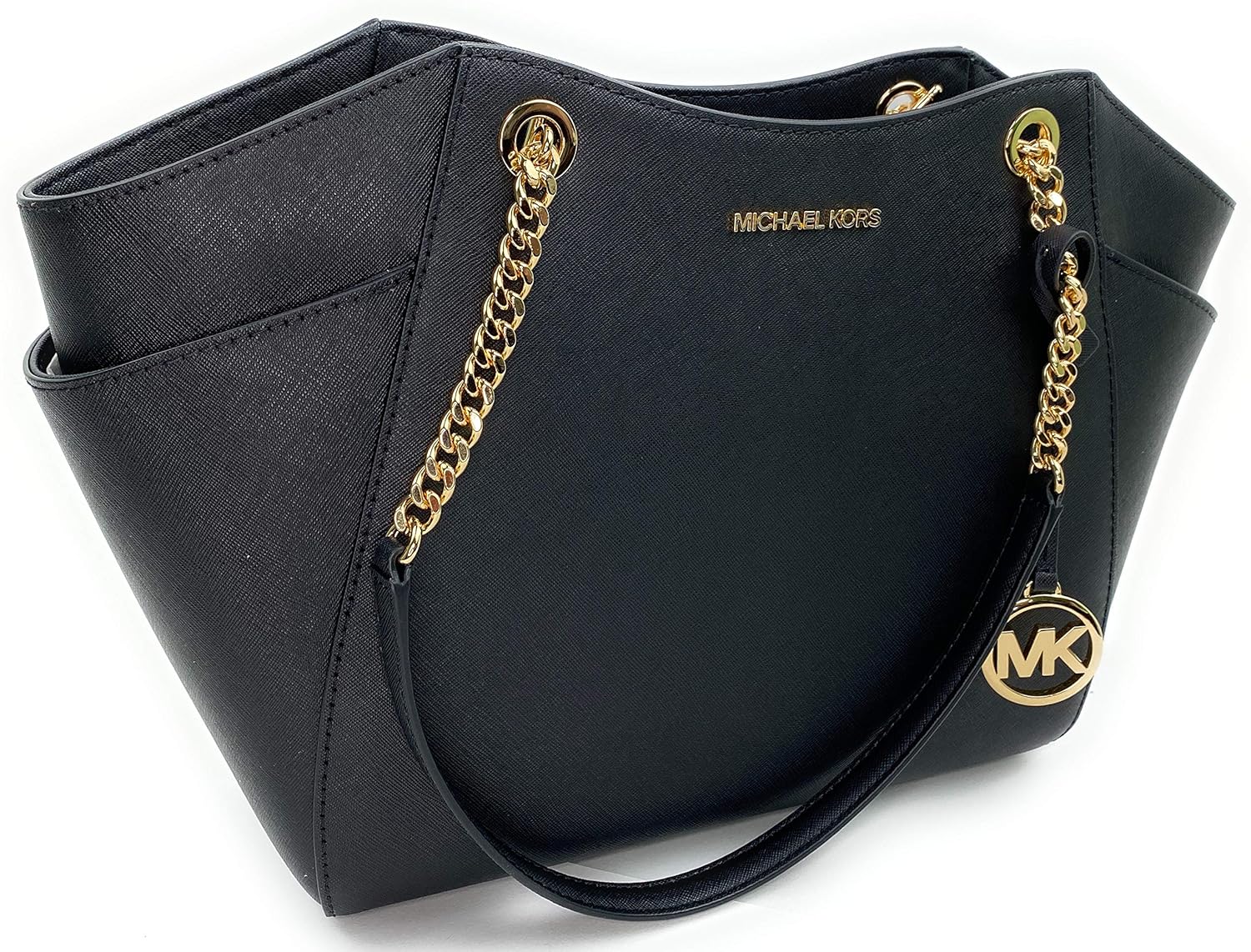 Michael Kors Jet Set Travel Large Chain Shoulder Tote Black 35T5GTVT3L