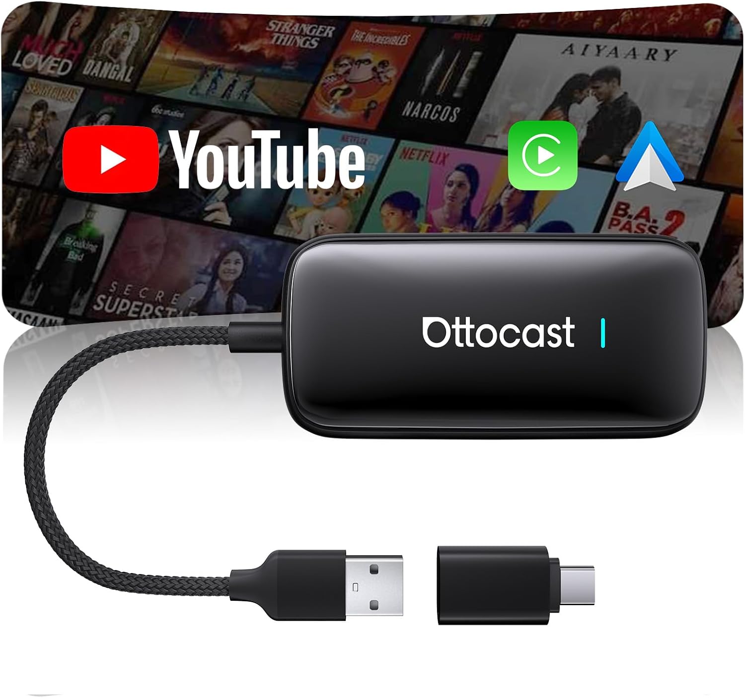 OTTOCAST Play2Video Ultra 2026, Adattatore CarPlay Wireless & Android