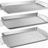 Onlyfire Set of 3 Mini Rectangle Grills and Basket Universal Stainless