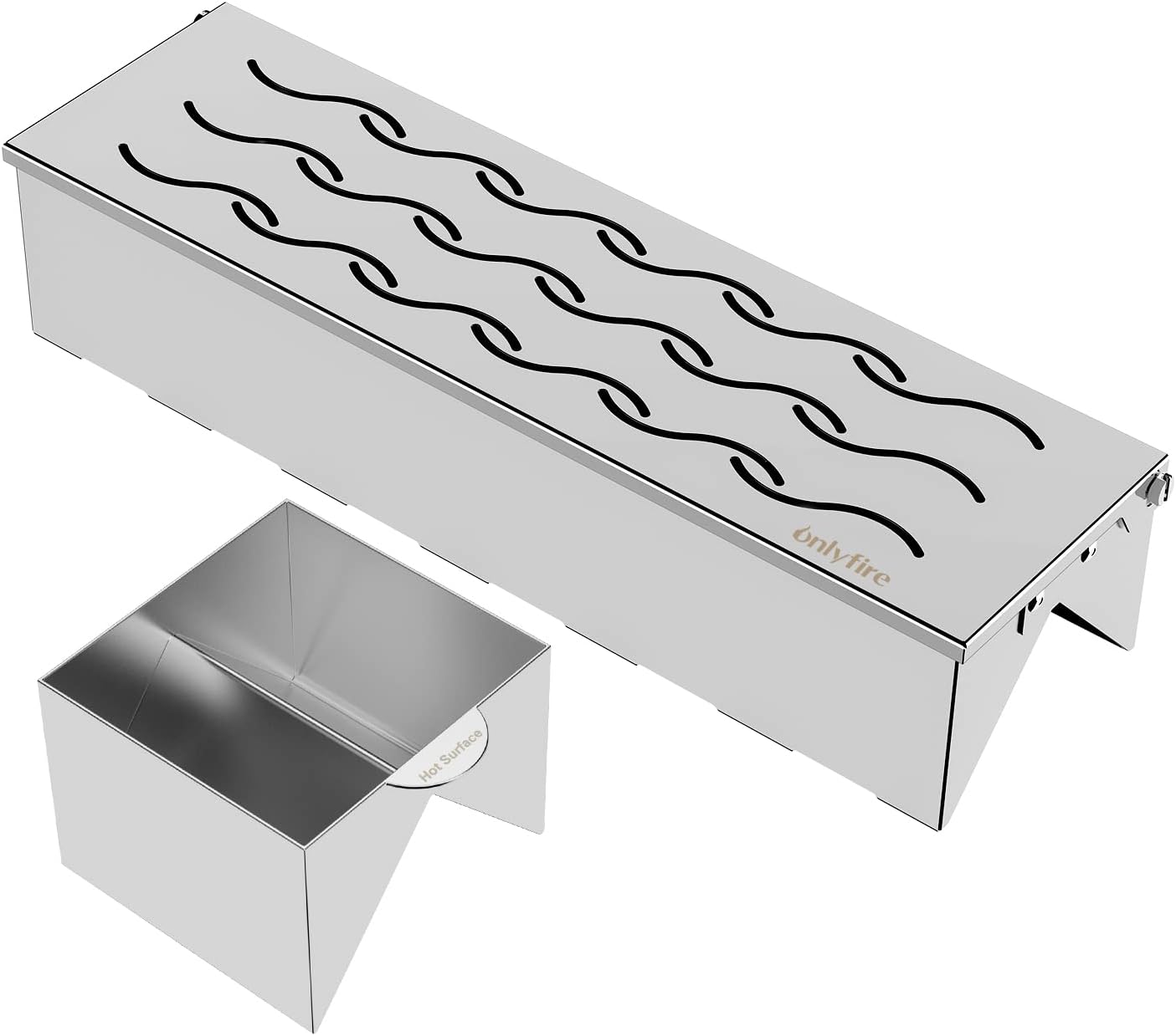 Onlyfire Smoker Box, Smoker Box Barbecue Stainless Steel with Water