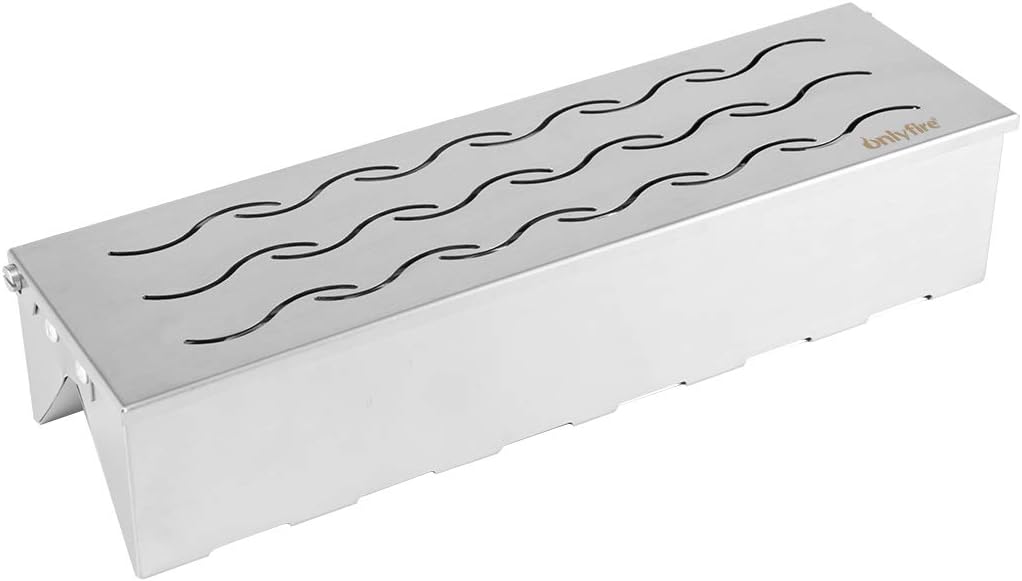Onlyfire VV-Shape BBQ Stainless Steel Smoking Box for BBQ Gas Grill