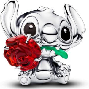 PANDORA Charm 794378C01 Stitch Rose Crystal