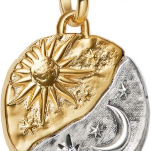PANDORA Me and Moments Sterling Silver Sun and Moon Pendant with 14K