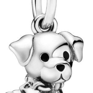PANDORA Passions Silver Labrador Dog Pendant with Black Enamel
