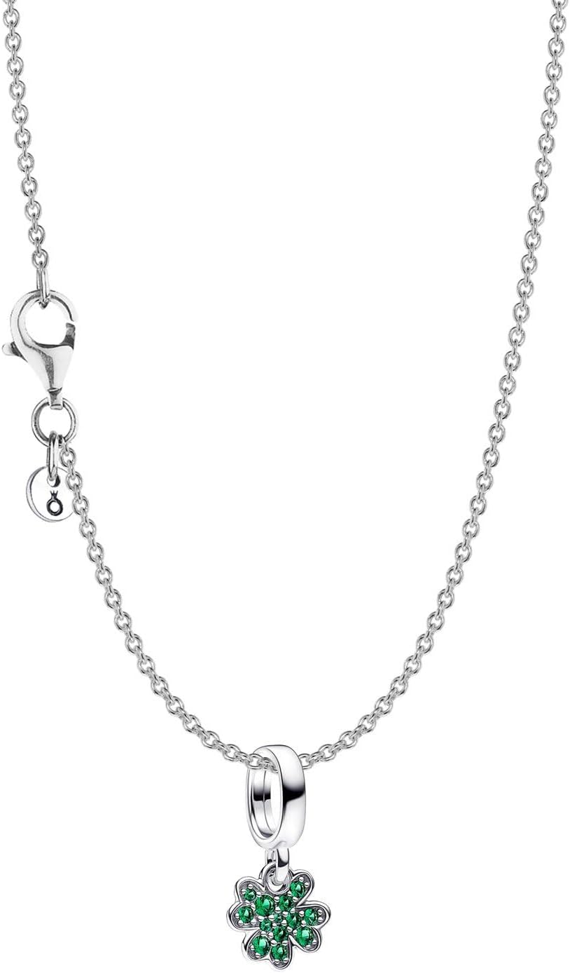 PANDORA Women's Necklace Four Leaf Clover Silver Lucky Charm 15814