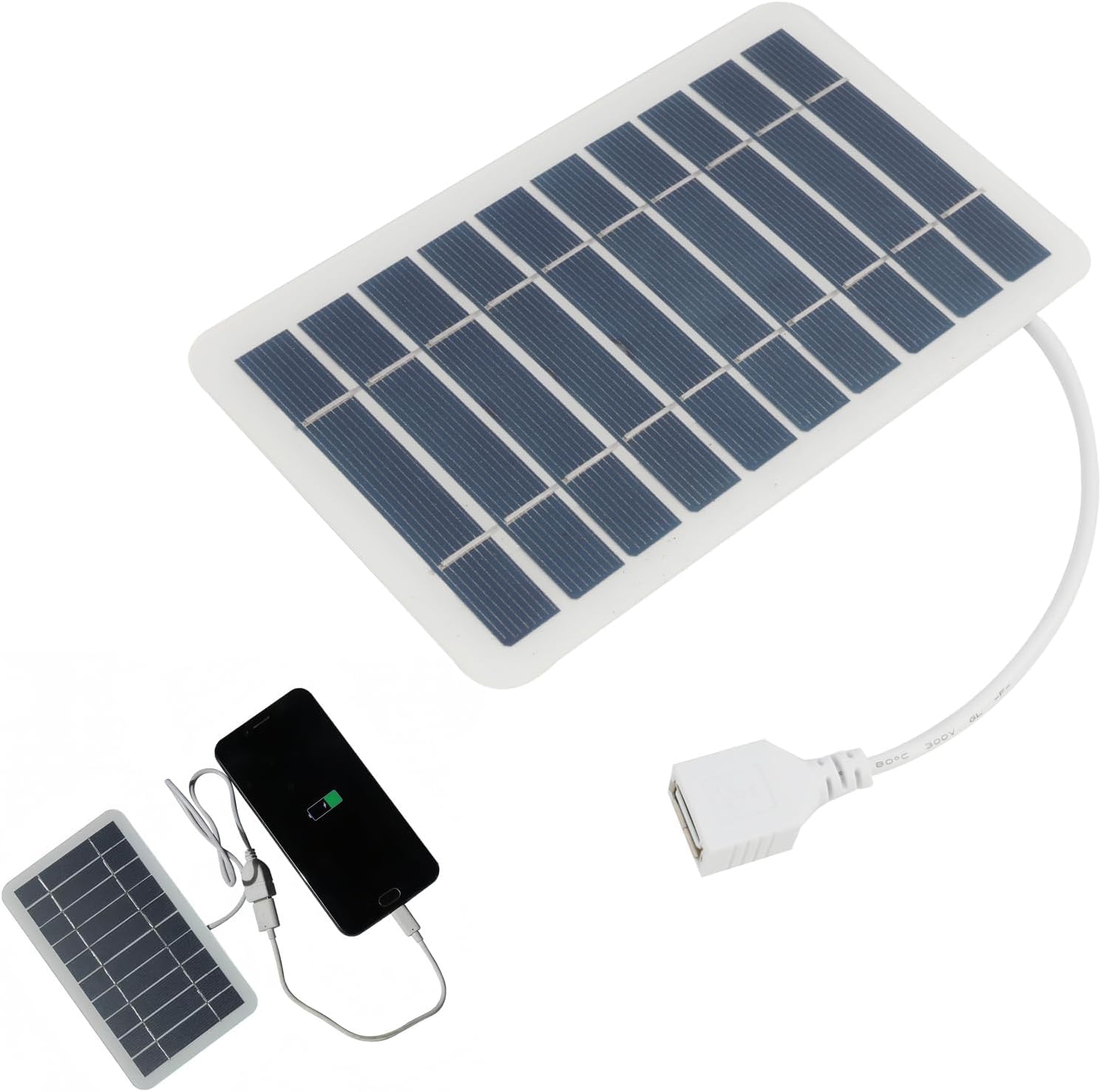Portable Solar Panel Travel 2W 5V with USB, Waterproof and Durable