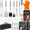 Professional Barbecue Kit, 28 Pieces Barbecue Set Stainless Steel