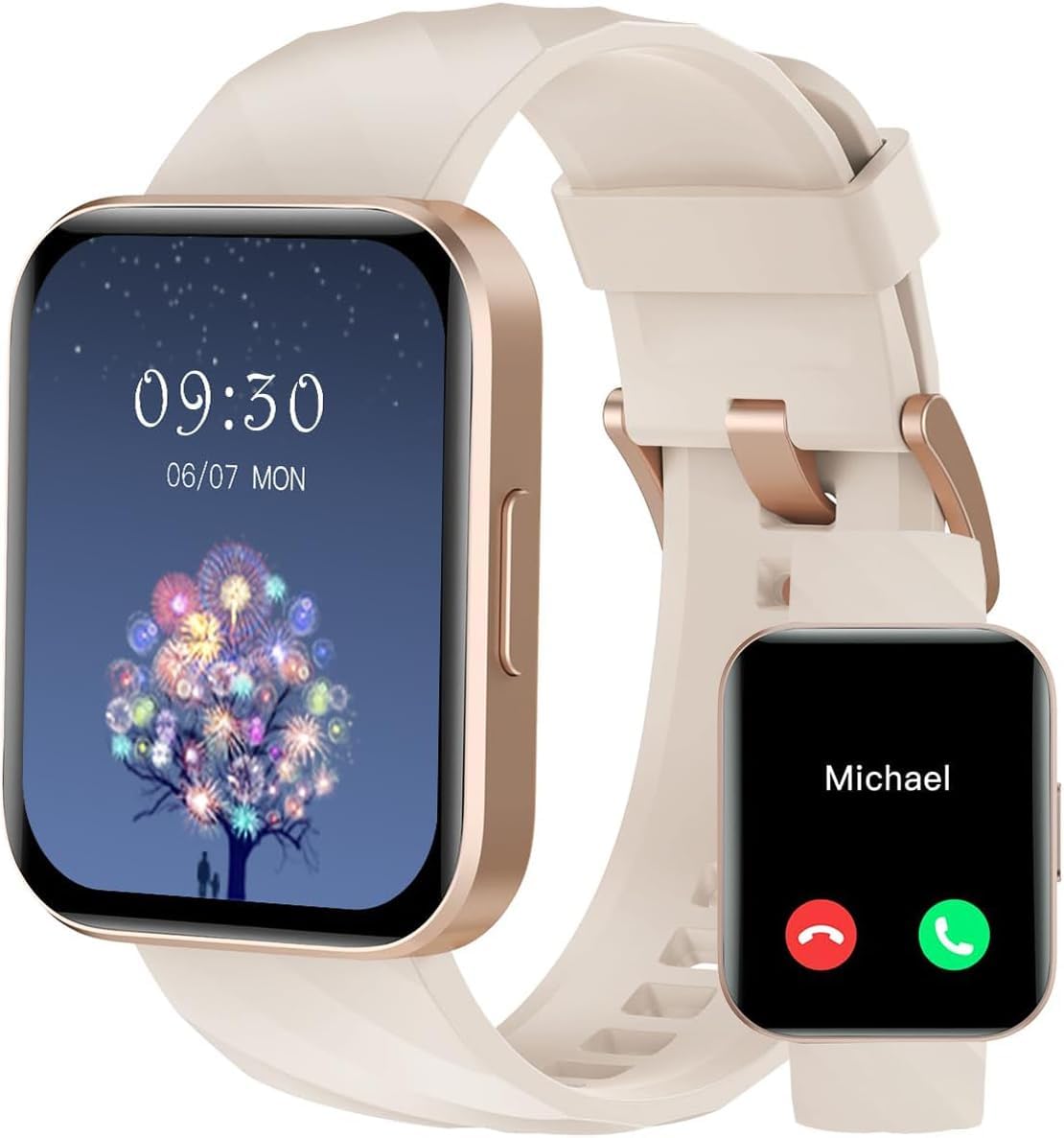 RUIMEN Smartwatch Men Women Calls and Whatsapp Smart Watch Pedometer