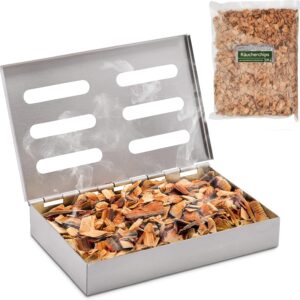 Räucherphorie Stainless Steel Smoking Box, Sturdy Smoking Chip Box +