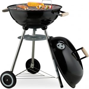 Relaxdays Ball Barbecue with Round Lid, Diameter 44 cm, Outdoor