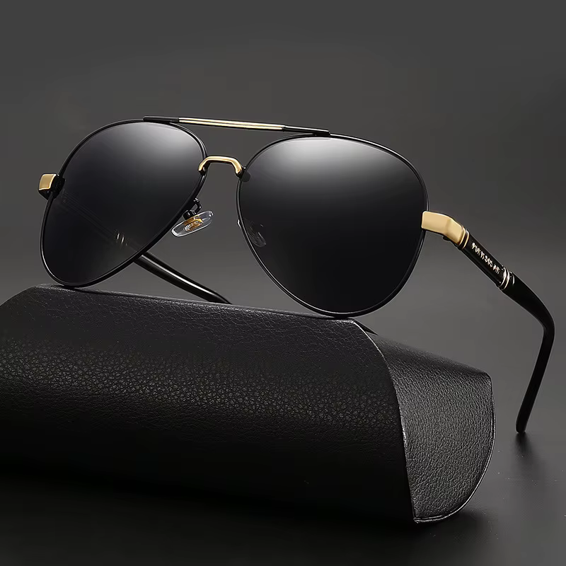 Classic Big Pilot Sunglasses Men Women Luxury Metal Black Aviation Sun