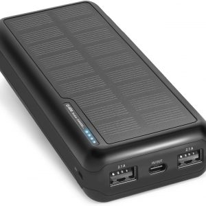 SBS Solar PowerBank, 20000mAh, Power Bank with Solar Panel, Fast