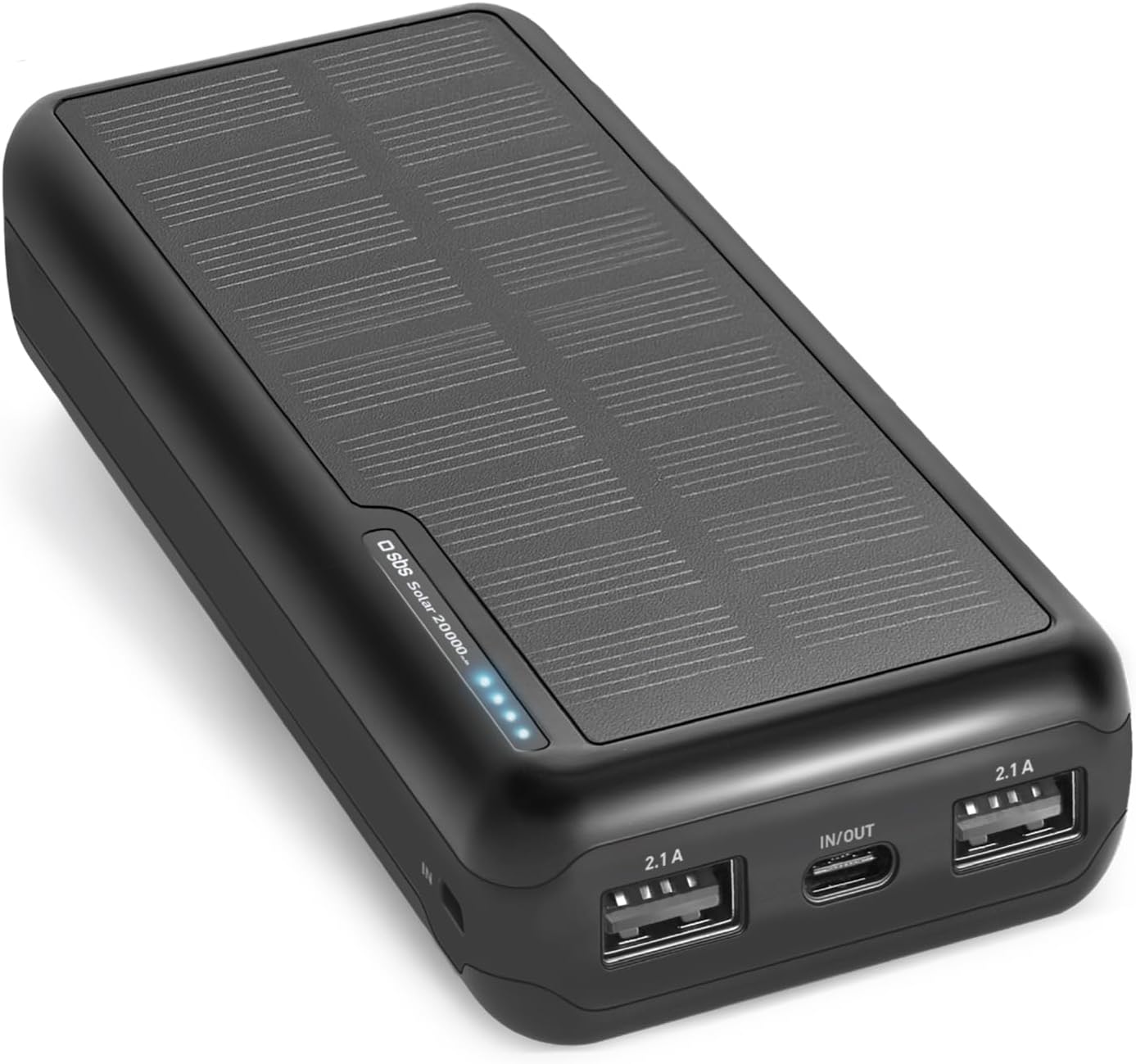 SBS Solar PowerBank, 20000mAh, Power Bank with Solar Panel, Fast