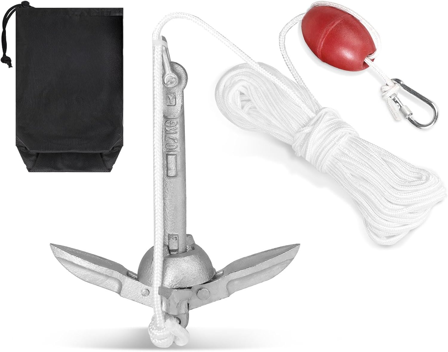 SWAWIS SUP Anchor Boat Anchor Kit 0.7 kg Folding Boat Anchor with 20 m